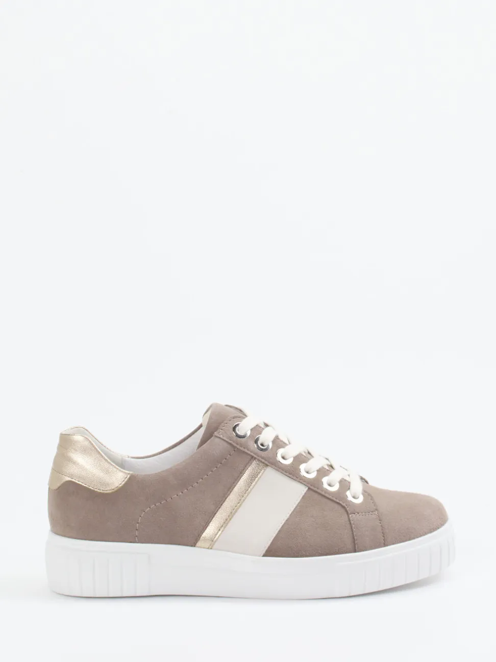 Semler – Sneaker aus Veloursleder in Taupe