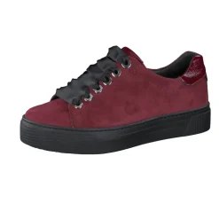 Semler – Sneaker aus Veloursleder in Bordeauxrot