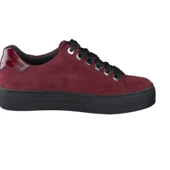 Semler – Sneaker aus Veloursleder in Bordeauxrot