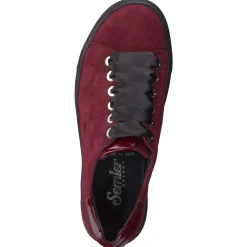 Semler – Sneaker aus Veloursleder in Bordeauxrot