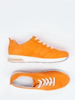 Semler – Sneaker aus Veloursleder in Orange