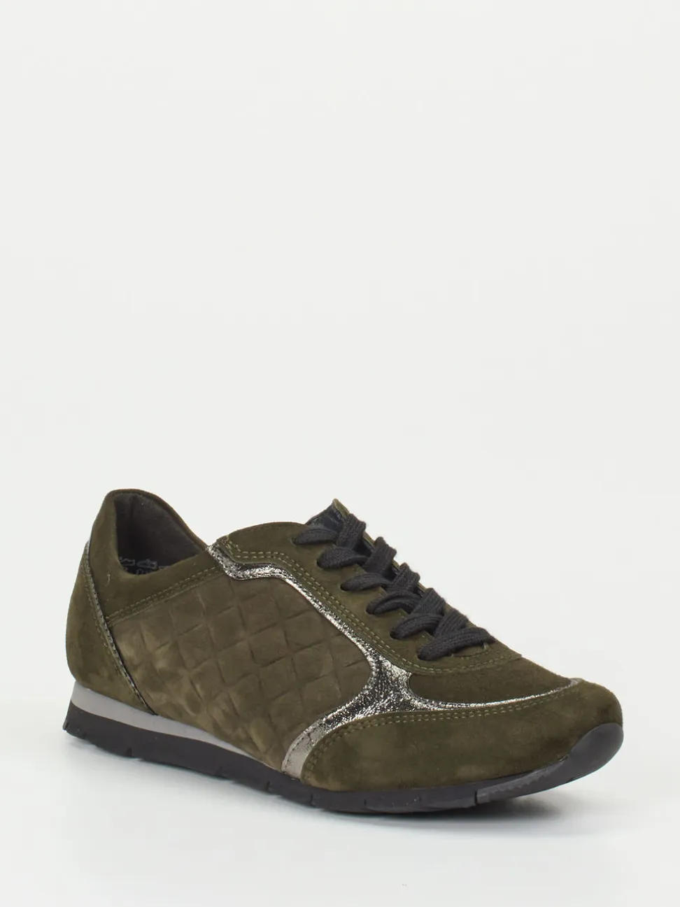 Semler – Sneaker aus Veloursleder in Olivgrün