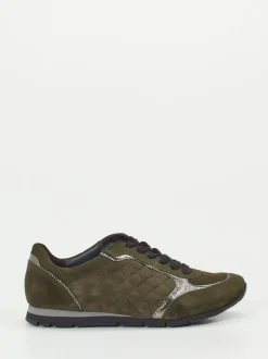 Semler – Sneaker aus Veloursleder in Olivgrün