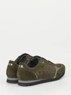 Semler – Sneaker aus Veloursleder in Olivgrün