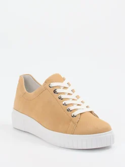 Semler – Sneaker aus Veloursleder in Beige