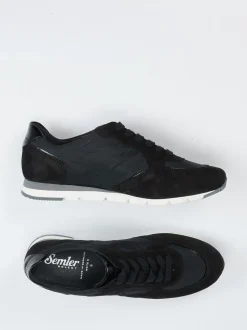 Semler – Sneaker aus Veloursleder in Schwarz