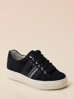 Semler – Sneaker aus Veloursleder Dunkelblau