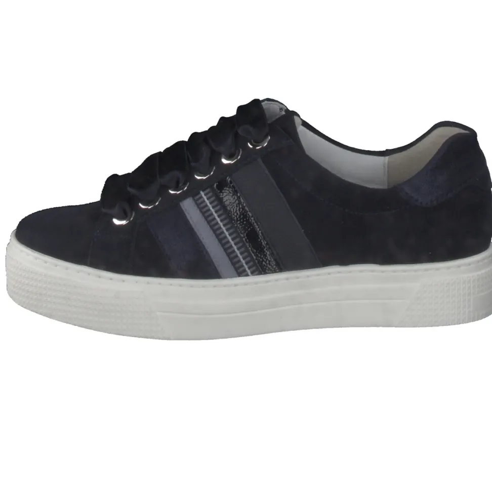 Semler – Sneaker aus Veloursleder Dunkelblau
