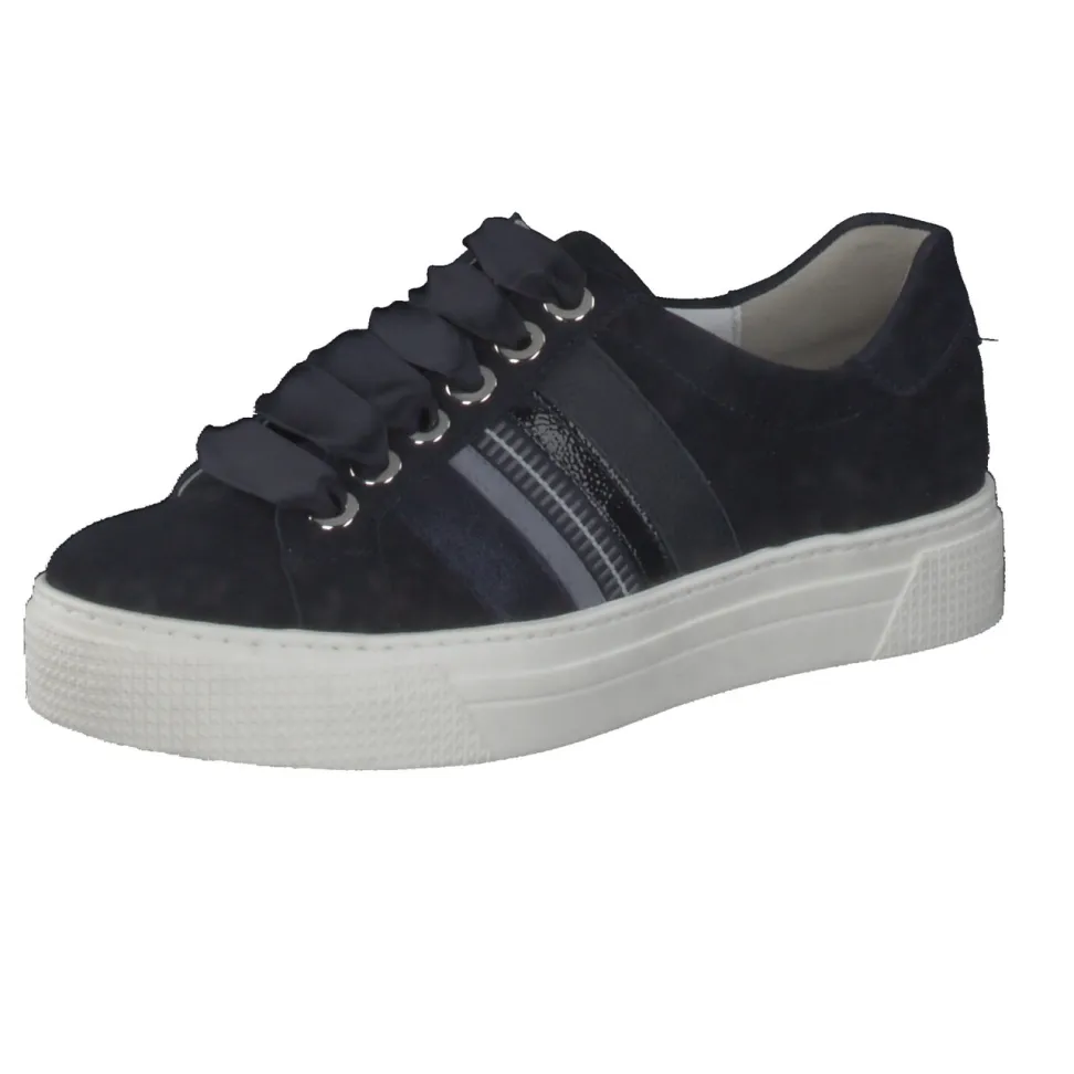 Semler – Sneaker aus Veloursleder Dunkelblau