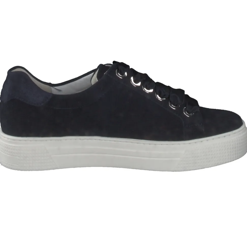 Semler – Sneaker aus Veloursleder Dunkelblau