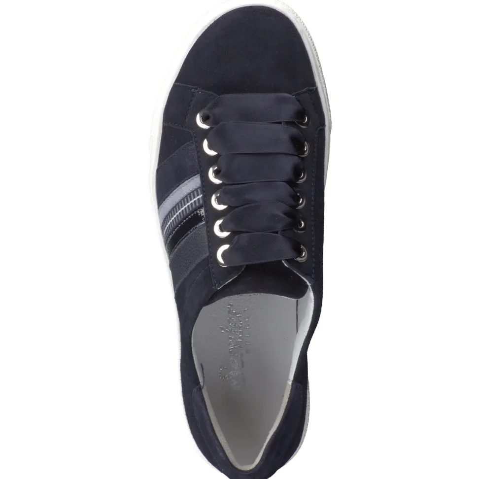 Semler – Sneaker aus Veloursleder Dunkelblau