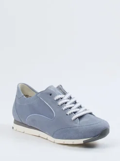 Semler – Sneaker aus Veloursleder in Taubenblau