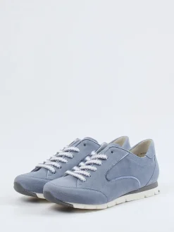Semler – Sneaker aus Veloursleder in Taubenblau