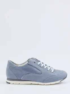 Semler – Sneaker aus Veloursleder in Taubenblau