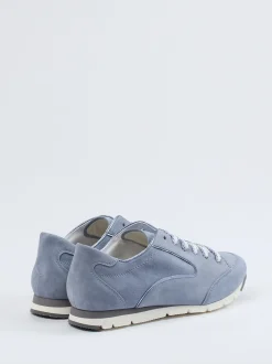 Semler – Sneaker aus Veloursleder in Taubenblau
