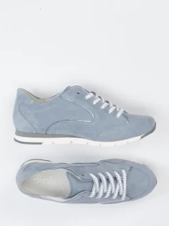 Semler – Sneaker aus Veloursleder in Taubenblau