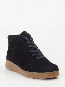 Semler – Sneaker-Boots aus Veloursleder Dunkelblau