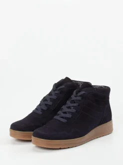 Semler – Sneaker-Boots aus Veloursleder Dunkelblau