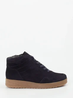 Semler – Sneaker-Boots aus Veloursleder Dunkelblau