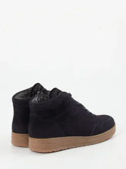 Semler – Sneaker-Boots aus Veloursleder Dunkelblau