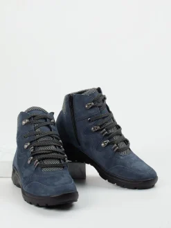 Semler – Stiefelette aus Veloursleder Dunkelblau