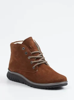 Semler – Stiefelette aus Veloursleder mittelbraun