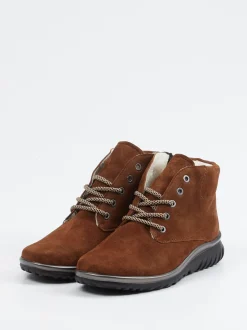 Semler – Stiefelette aus Veloursleder mittelbraun