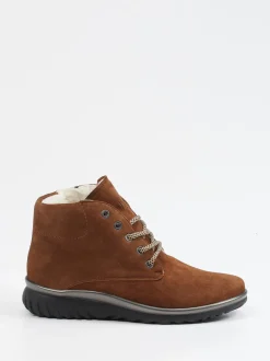 Semler – Stiefelette aus Veloursleder mittelbraun