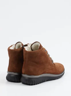 Semler – Stiefelette aus Veloursleder mittelbraun