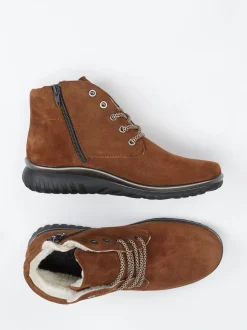 Semler – Stiefelette aus Veloursleder mittelbraun