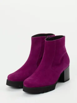 Semler – Stiefelette aus Veloursleder Magenta