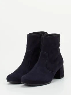 Semler – Stiefelette aus Veloursleder Dunkelblau