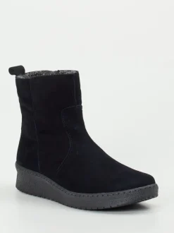 Semler – Stiefelette aus Veloursleder tiefschwarz