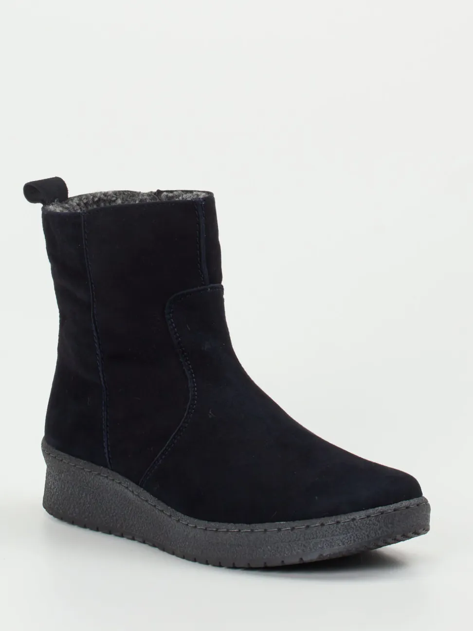Semler – Stiefelette aus Veloursleder tiefschwarz