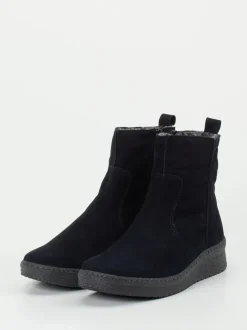 Semler – Stiefelette aus Veloursleder tiefschwarz