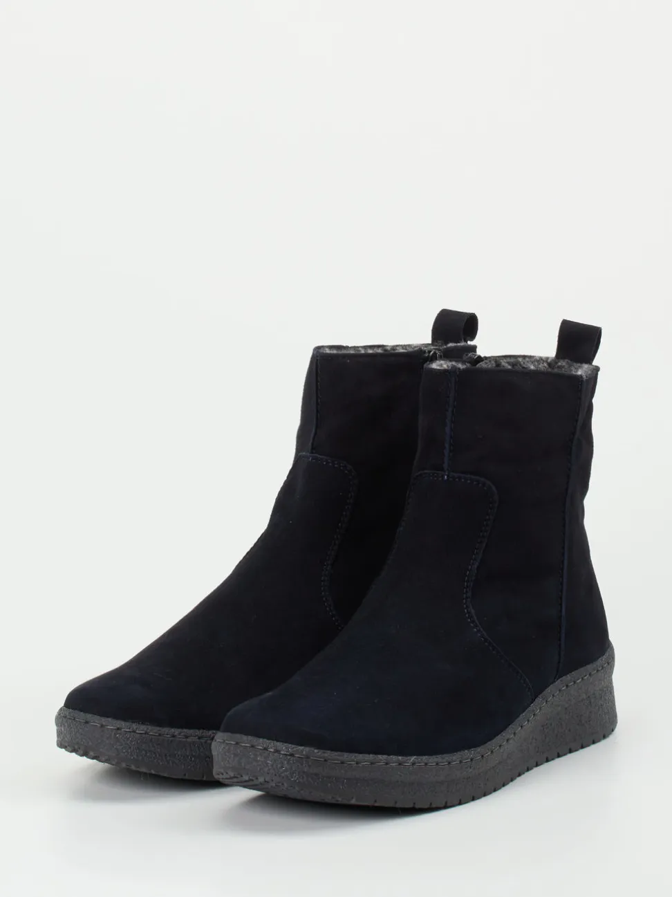 Semler – Stiefelette aus Veloursleder tiefschwarz