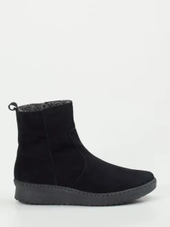 Semler – Stiefelette aus Veloursleder tiefschwarz
