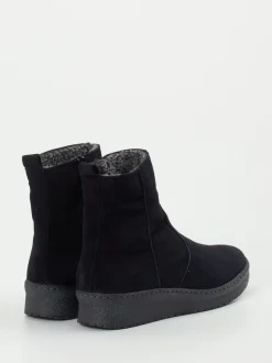 Semler – Stiefelette aus Veloursleder tiefschwarz