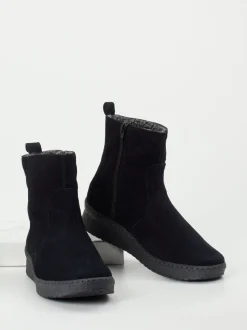 Semler – Stiefelette aus Veloursleder tiefschwarz