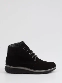 Semler – Stiefelette aus Veloursleder schwarz