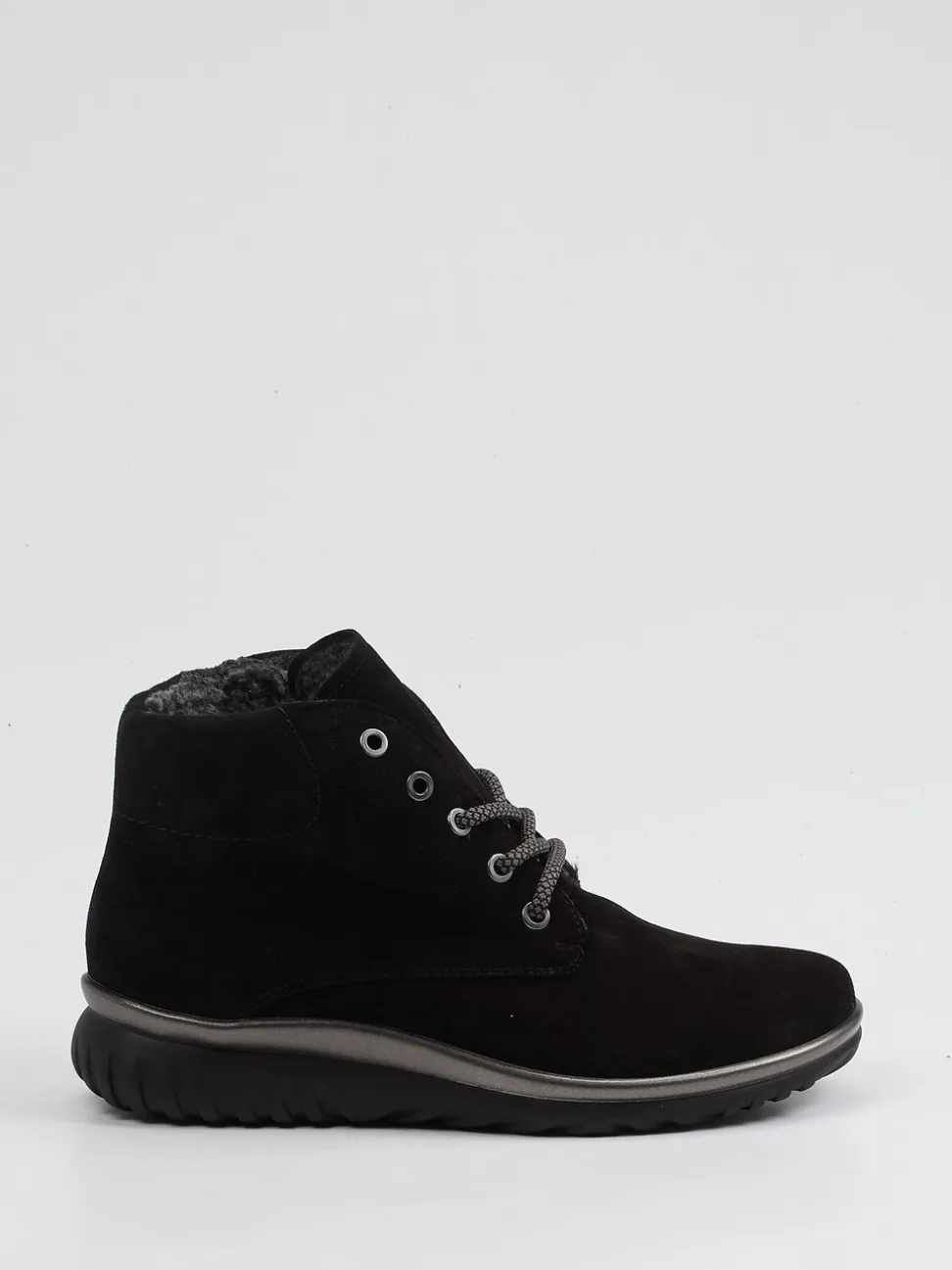 Semler – Stiefelette aus Veloursleder schwarz