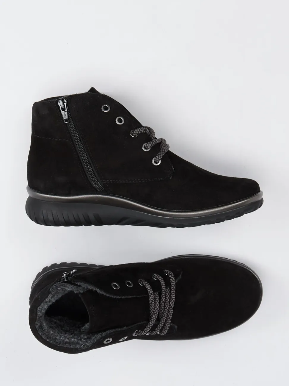 Semler – Stiefelette aus Veloursleder schwarz