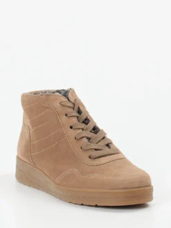 Semler – Stiefelette aus Veloursleder sandbeige