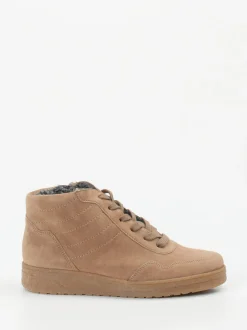 Semler – Stiefelette aus Veloursleder sandbeige