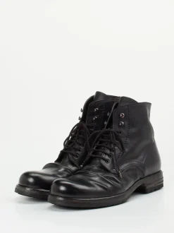 Shoto – Derby-Boots aus Cordovanleder Schwarz