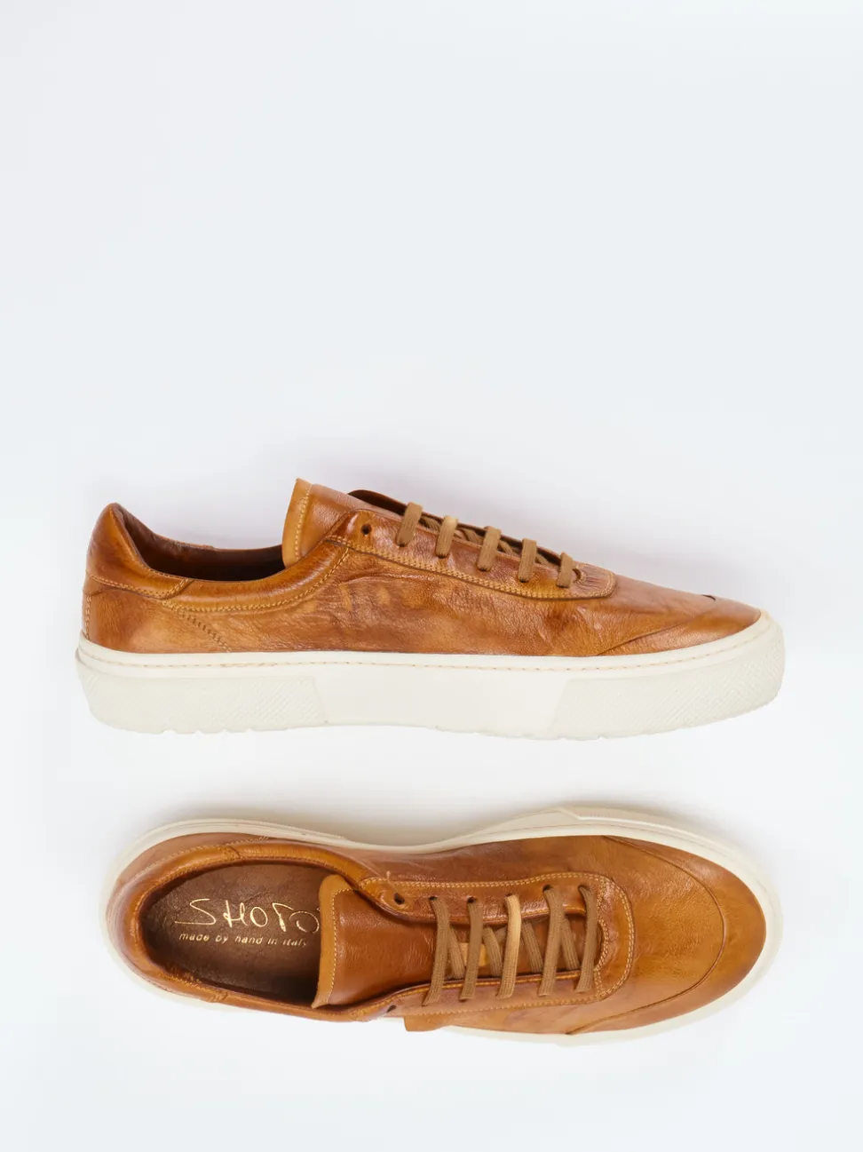 Shoto – Sneaker aus Känguruleder cognacfarben