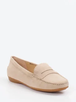 Si – Loafer aus Veloursleder in Beige