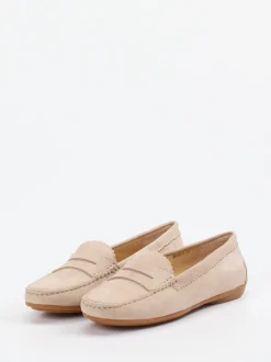 Si – Loafer aus Veloursleder in Beige