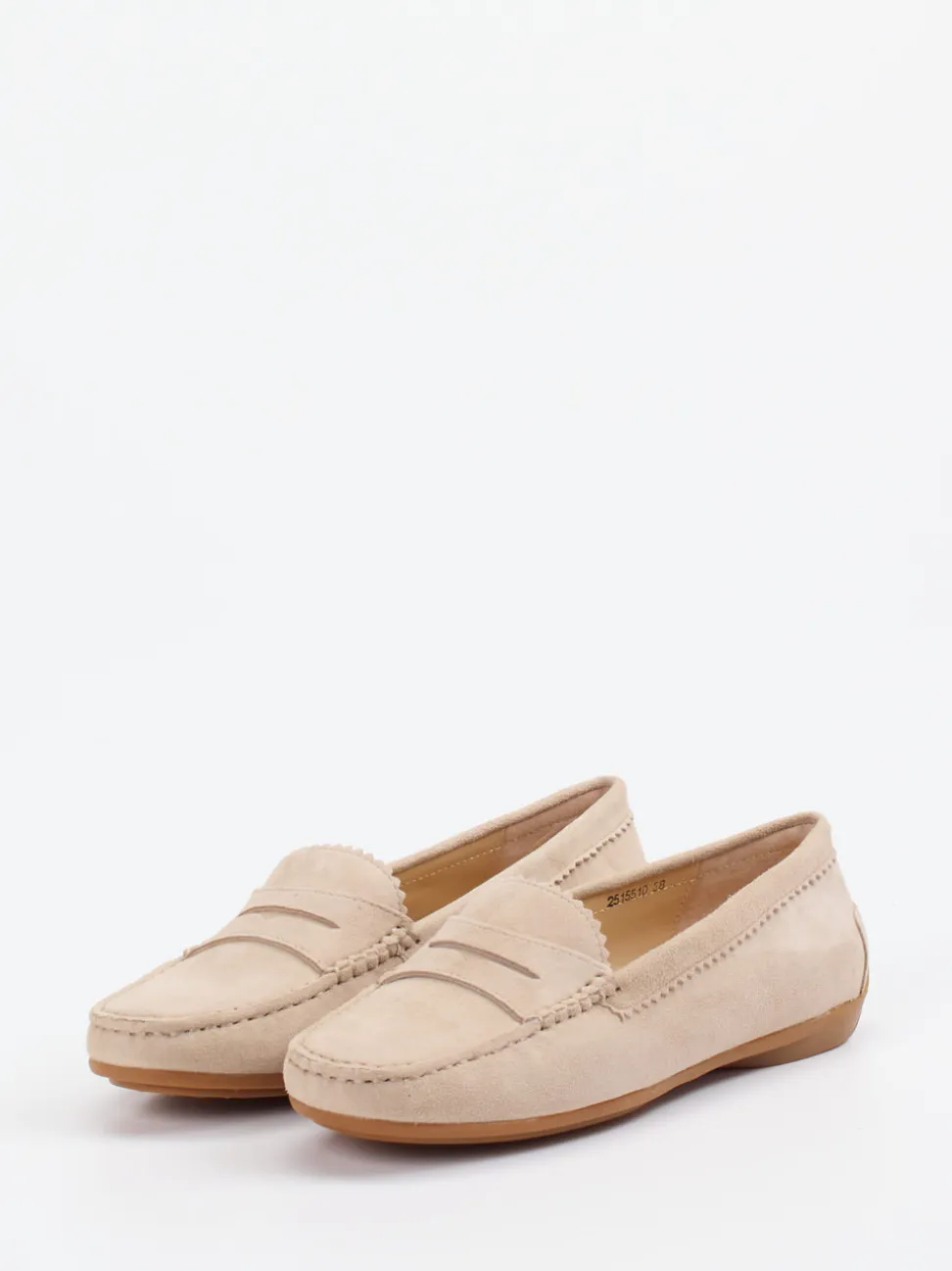 Si – Loafer aus Veloursleder in Beige