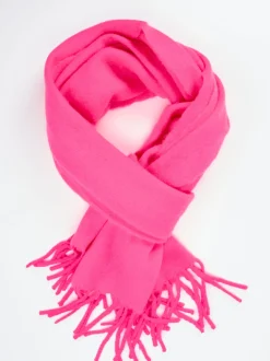 Simone Bruns – Fransenschal aus Kaschmir Neonpink